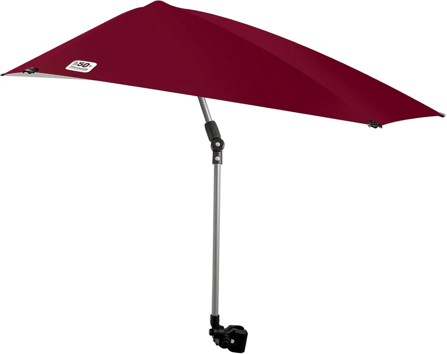MSOAGY UPF 50 height adjustable chair umbrella with 360 degree adjustment fixture, suitable for beach chairs, golf carts, wheelchairs, carts, bleachers, terraces, camping and picnics（red)