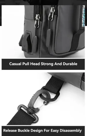 Multifunctional Men's Waist Bag Chest Bag Shoulder Bag Outdoor Waterproof Travel Crossbody Pack Adjustable Strap Fanny Pack (blue)