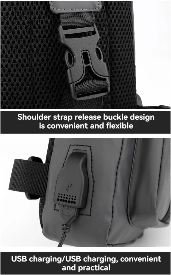 Multifunctional Men's Waist Bag Chest Bag Shoulder Bag Outdoor Waterproof Travel Crossbody Pack Adjustable Strap Fanny Pack (blue)