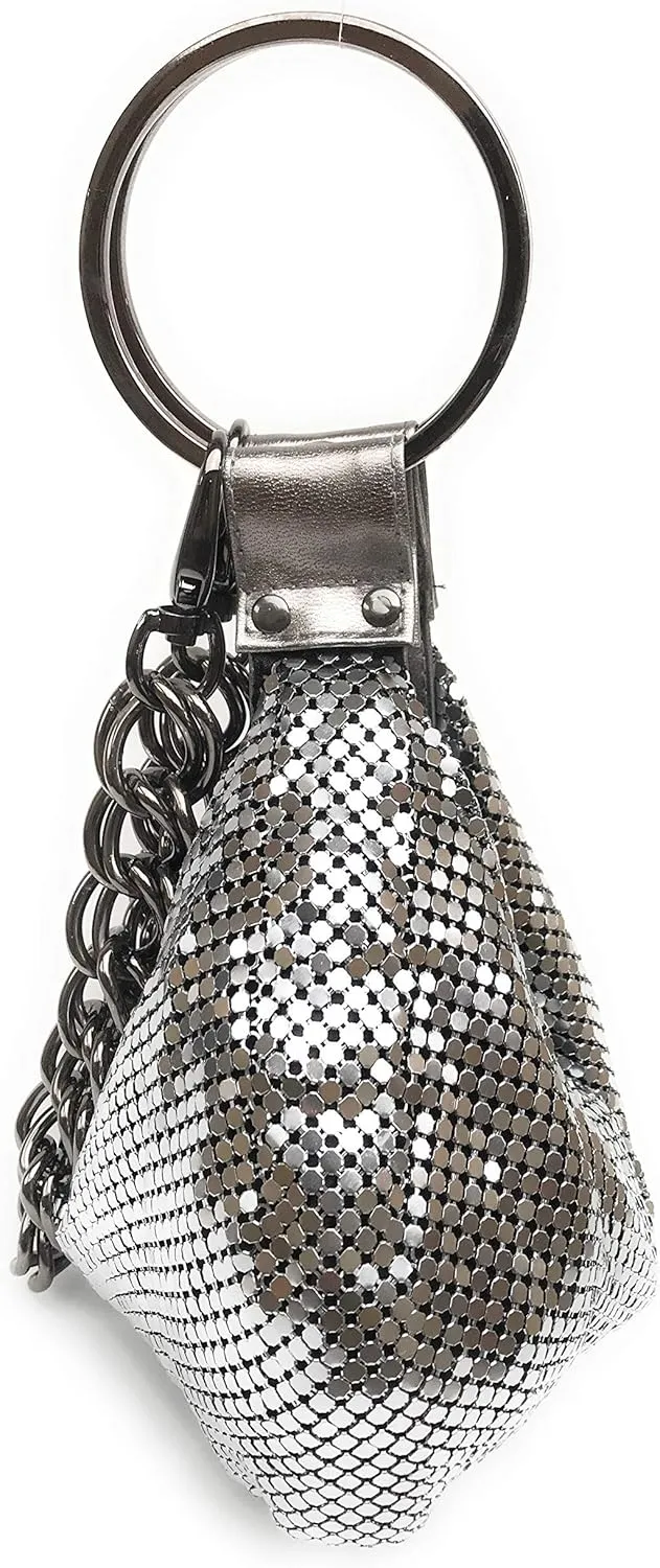 Multiways clutch metal mesh hobo bag evening purse for Cocktail Party Prom Wedding Banquet