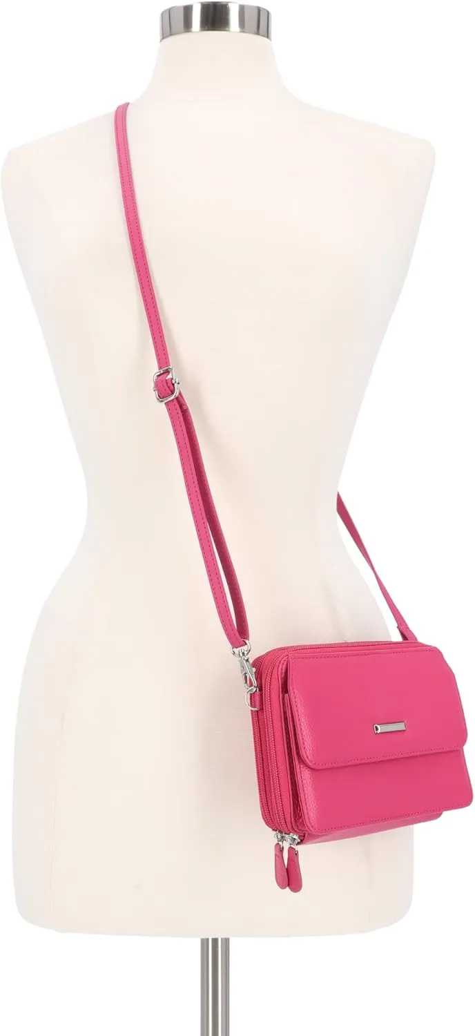 Mundi On The Move RFID Leather Crossbody Wallet For Women With Phone Pocket