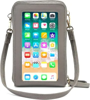 myfriday Touch Screen Crossbody Phone Purse for Women, Rfid Blocking Small Cellphone Shoulder Purse with 2 Adjustable Strap