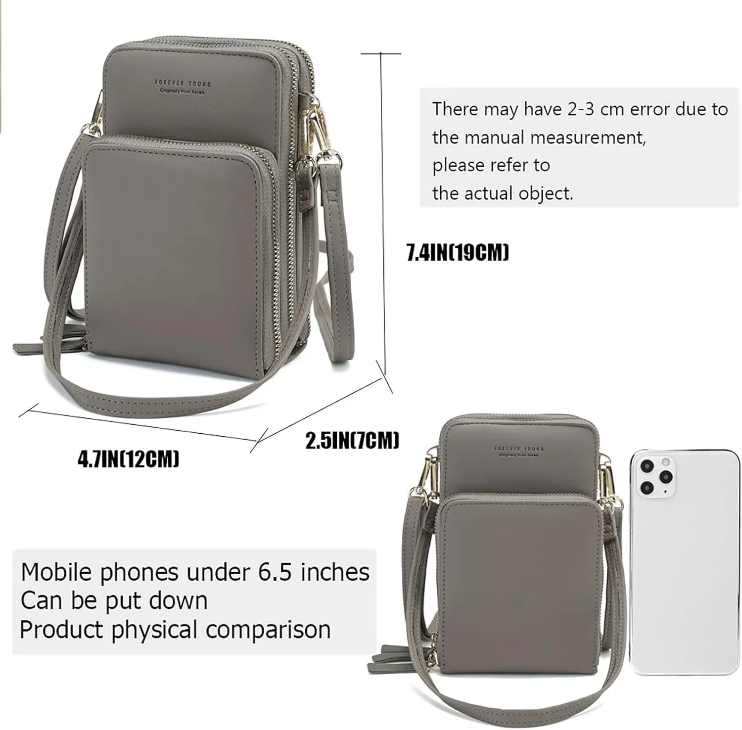 myfriday Touch Screen Crossbody Phone Purse for Women, Rfid Blocking Small Cellphone Shoulder Purse with 2 Adjustable Strap