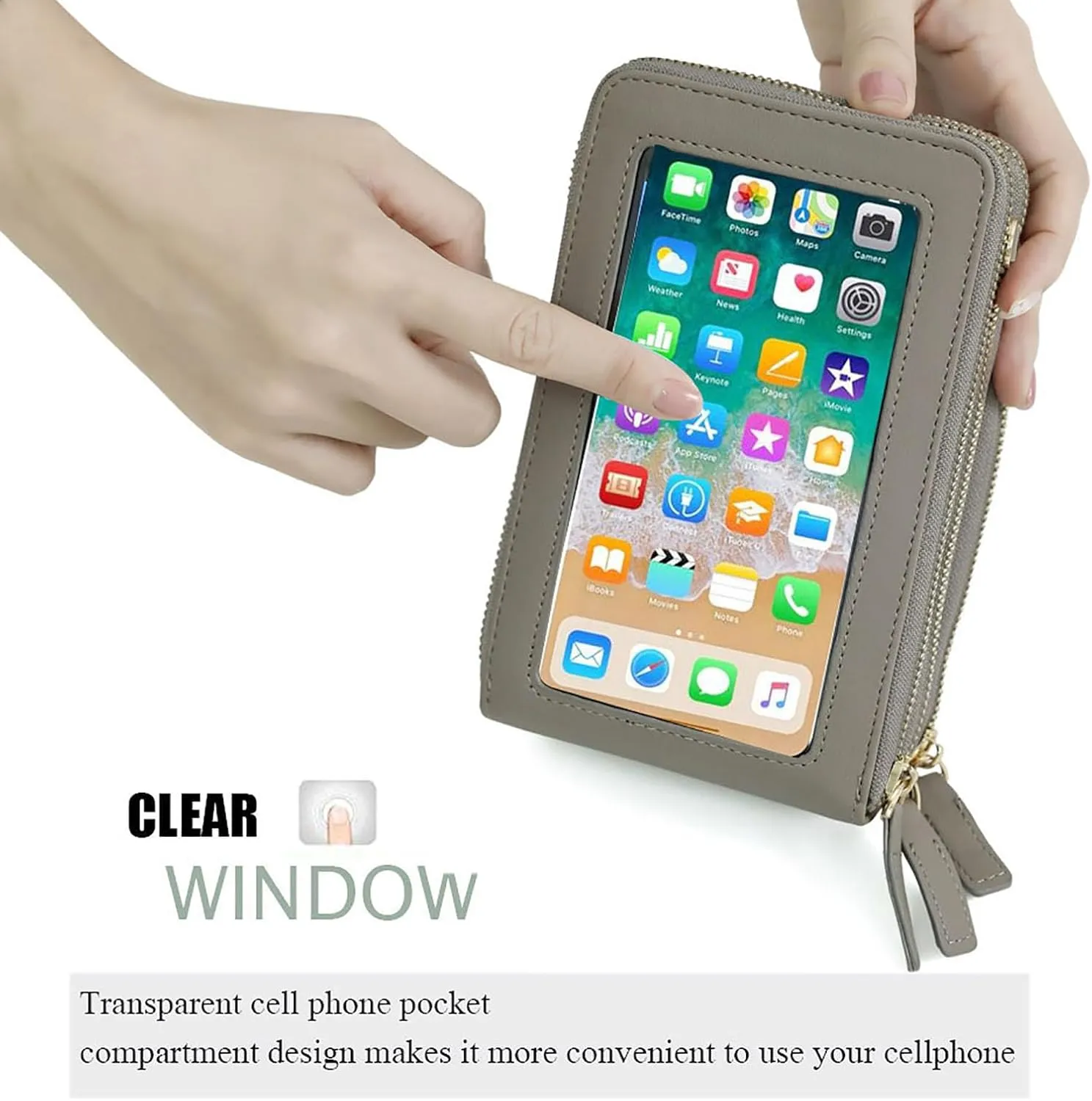 myfriday Touch Screen Crossbody Phone Purse for Women, Rfid Blocking Small Cellphone Shoulder Purse with 2 Adjustable Strap