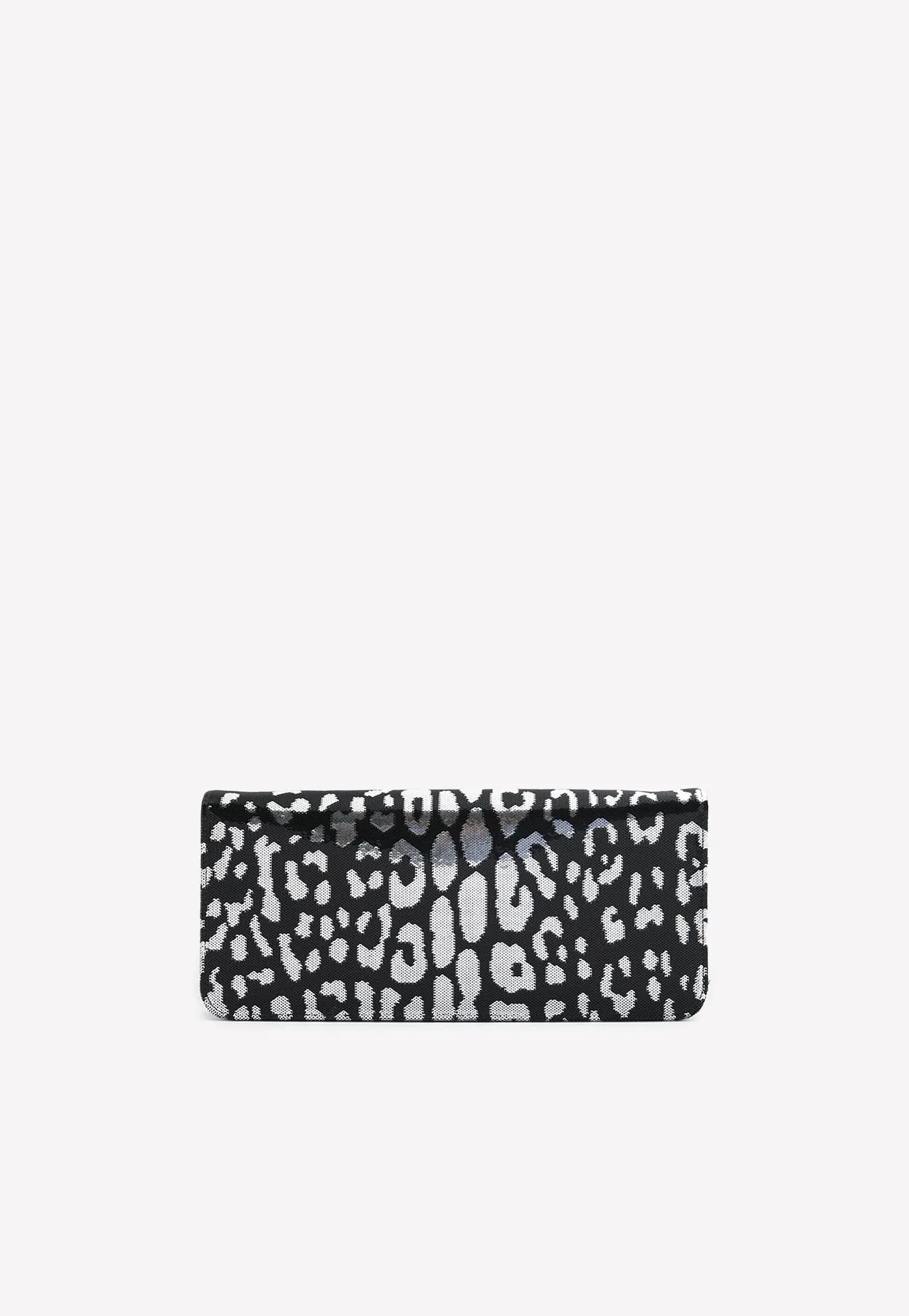 Natalia Leopard Sequined Metallic Clutch
