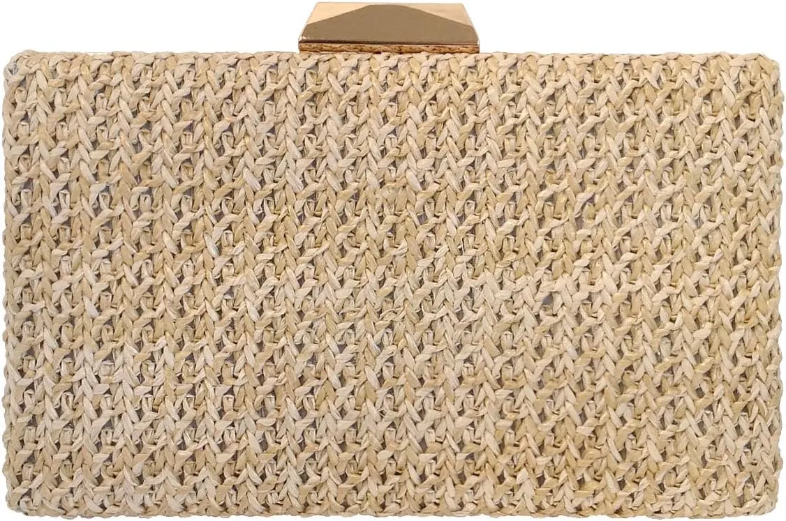 Natural Straw Box Clutch