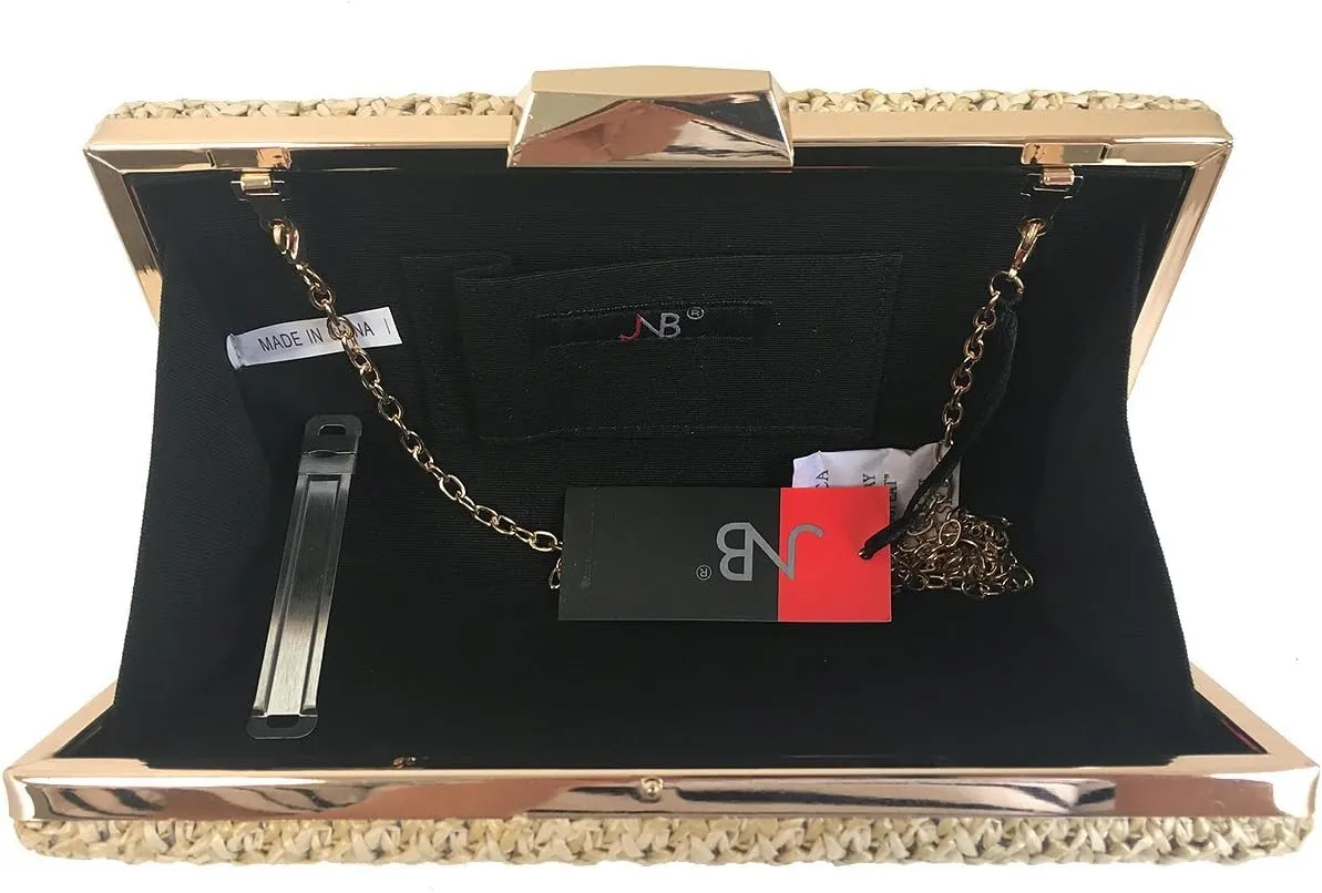 Natural Straw Box Clutch