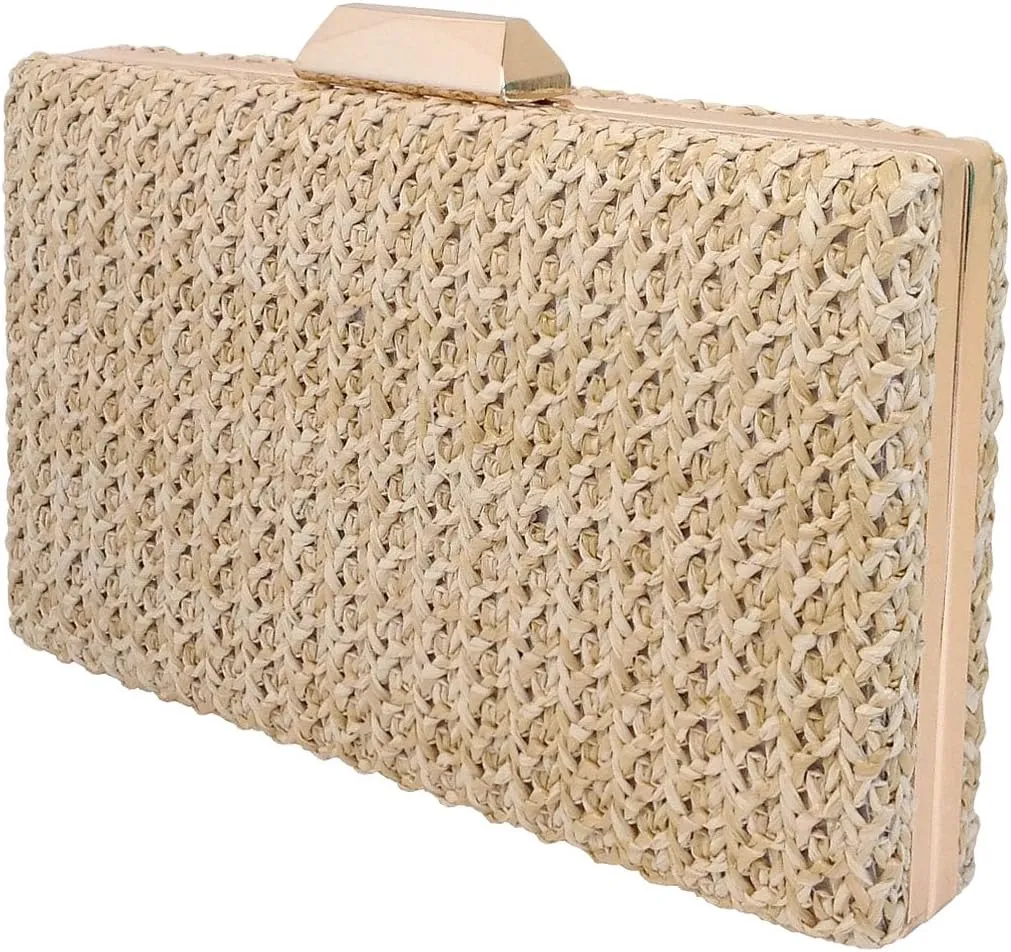 Natural Straw Box Clutch