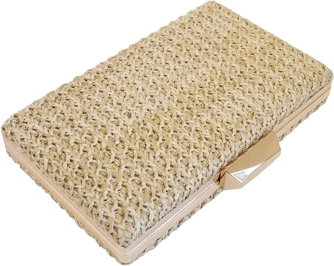 Natural Straw Box Clutch