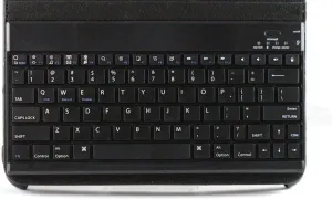 Navitech Folding Leather Folio Case & Stand with Bluetooth Keyboard Compatible with Polaroid Benross 40490 7" Tablet