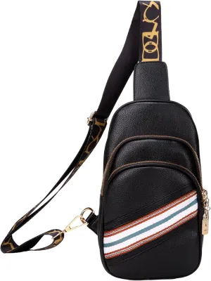 Negra Crossbody Bags for Women Fashion Shoulder Bag PU Leather Sports Bag Causal Chest Bum Bag Sling Purse