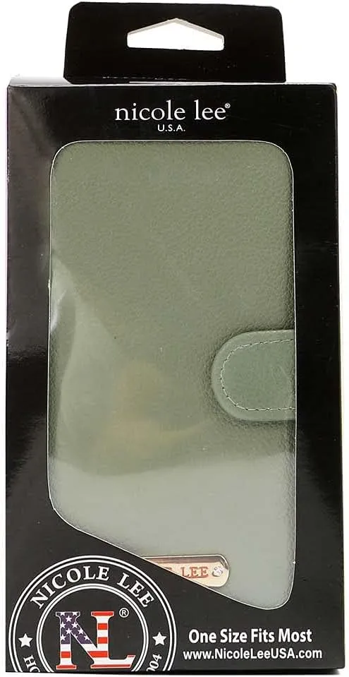 Nicole Lee 2 Pieces Phone Case Wallet Crossbody Wallet with Crossbody Strap, Vegan Leather, Phone Size Fits Most (SAGE)