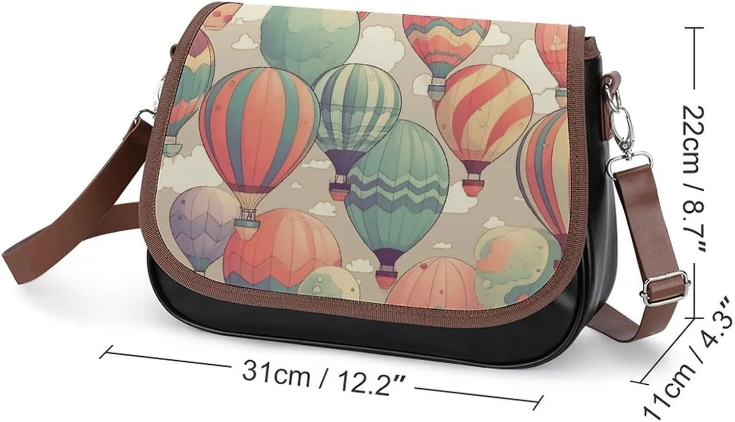 Novelty Boho Abstract Flowers Crossbody Bags for Women Travel Shoulder Bag Small Leather Cross Body Handbags