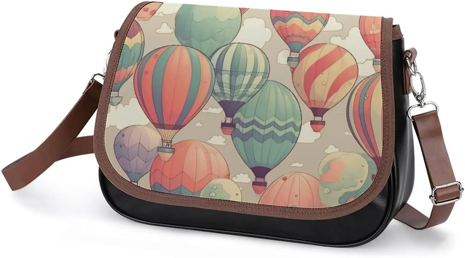 Novelty Boho Abstract Flowers Crossbody Bags for Women Travel Shoulder Bag Small Leather Cross Body Handbags