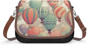 Novelty Boho Abstract Flowers Crossbody Bags for Women Travel Shoulder Bag Small Leather Cross Body Handbags
