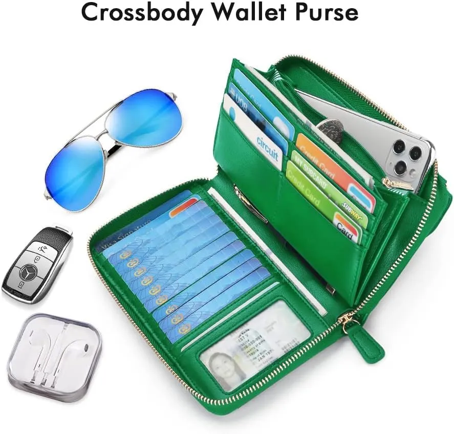 nuoku Wallets for Women Credit Card Slots with RFID Blocking Large Capacity Wristlet