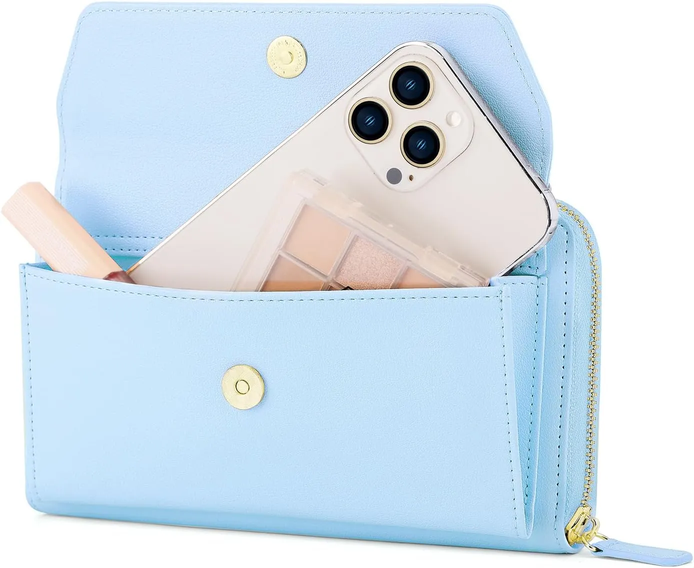 nuoku Womens RFID Wallet Purse Wristlet Crossbody Clutch with Zip Around 2 Strap