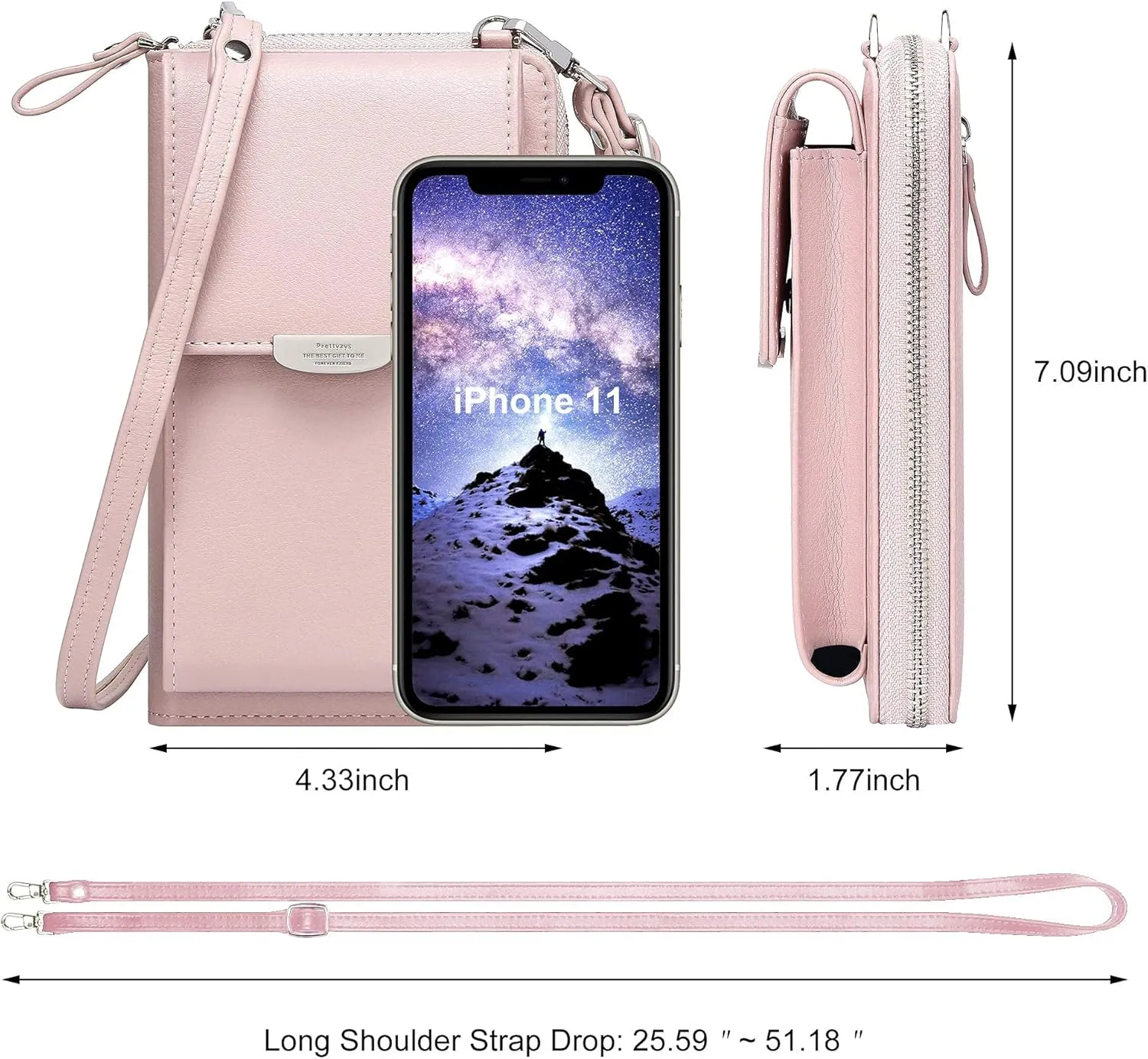 OIDERY Small Crossbody Phone Bags Cellphone Wallet Purse for Women with Credit Card Slots