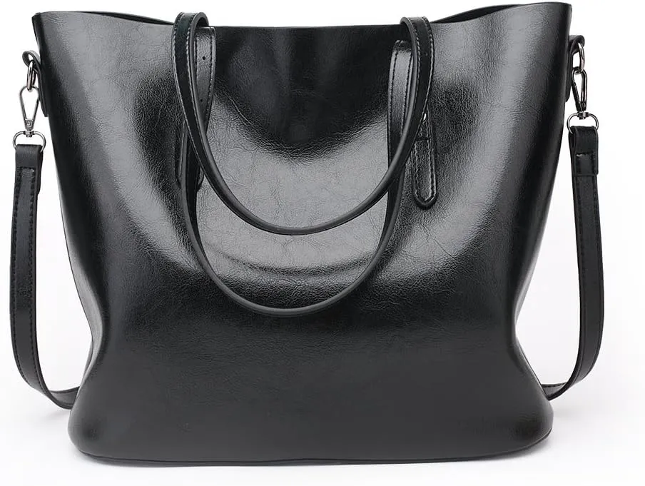 Oil Leather Tote Bag Fashion Ladies Big Bag Shoulder Crossbody Bag
