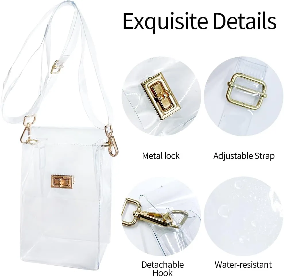 ONEART Clear Iridescent Shoulder Purse, Holographic Transparent Crossbody Bag See Through Fashion Women Bag