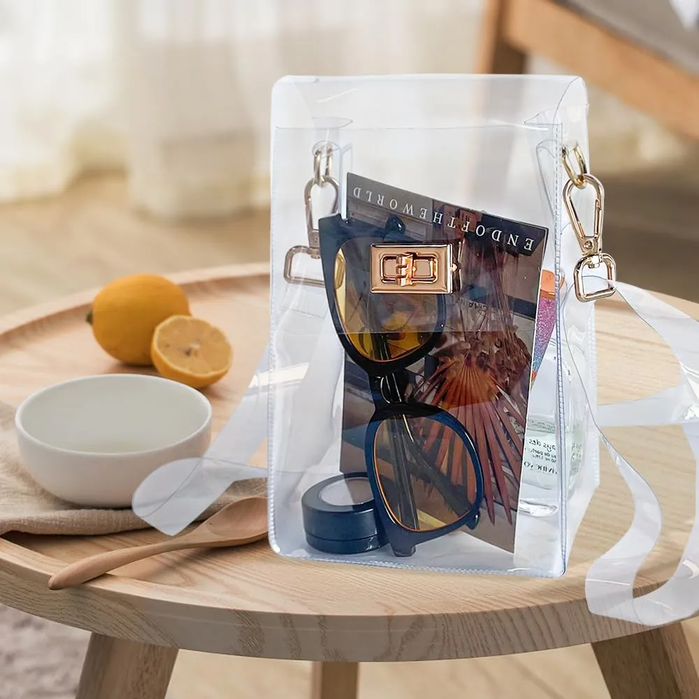 ONEART Clear Iridescent Shoulder Purse, Holographic Transparent Crossbody Bag See Through Fashion Women Bag