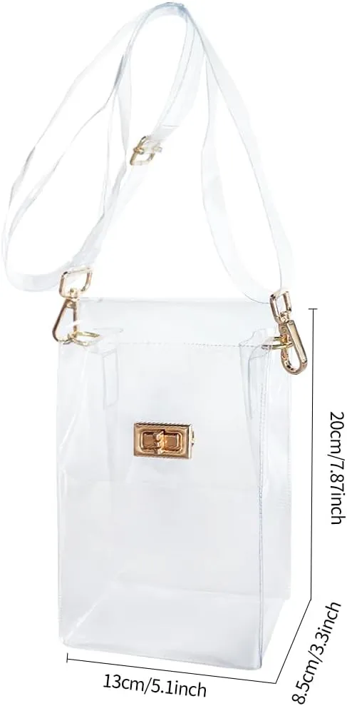ONEART Clear Iridescent Shoulder Purse, Holographic Transparent Crossbody Bag See Through Fashion Women Bag