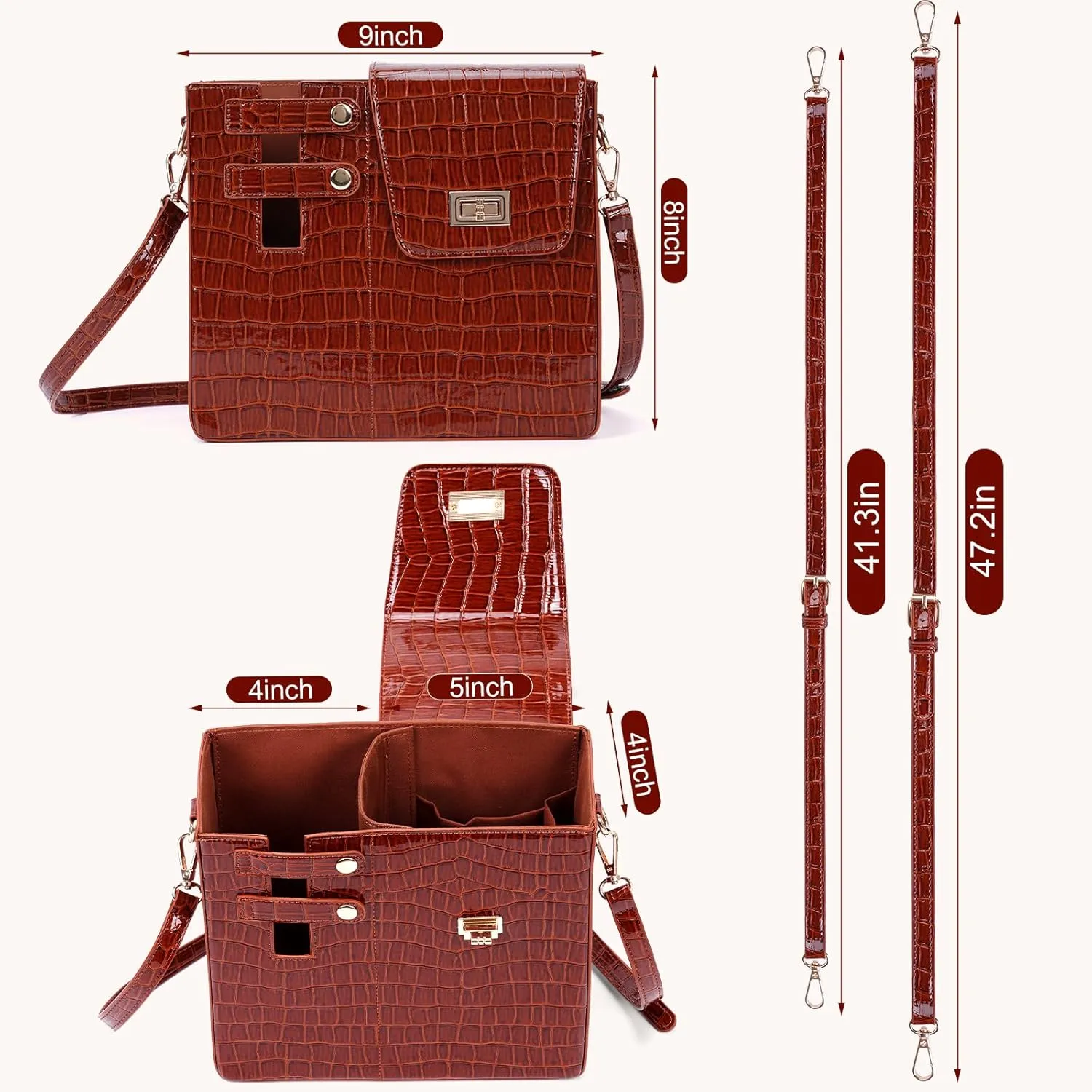 Outdoor Portable Crossbody Water Cup Storage Bag,Wear-Resistant Water Bottle Bag for Stanley 40 oz Tumble (brown(PU))