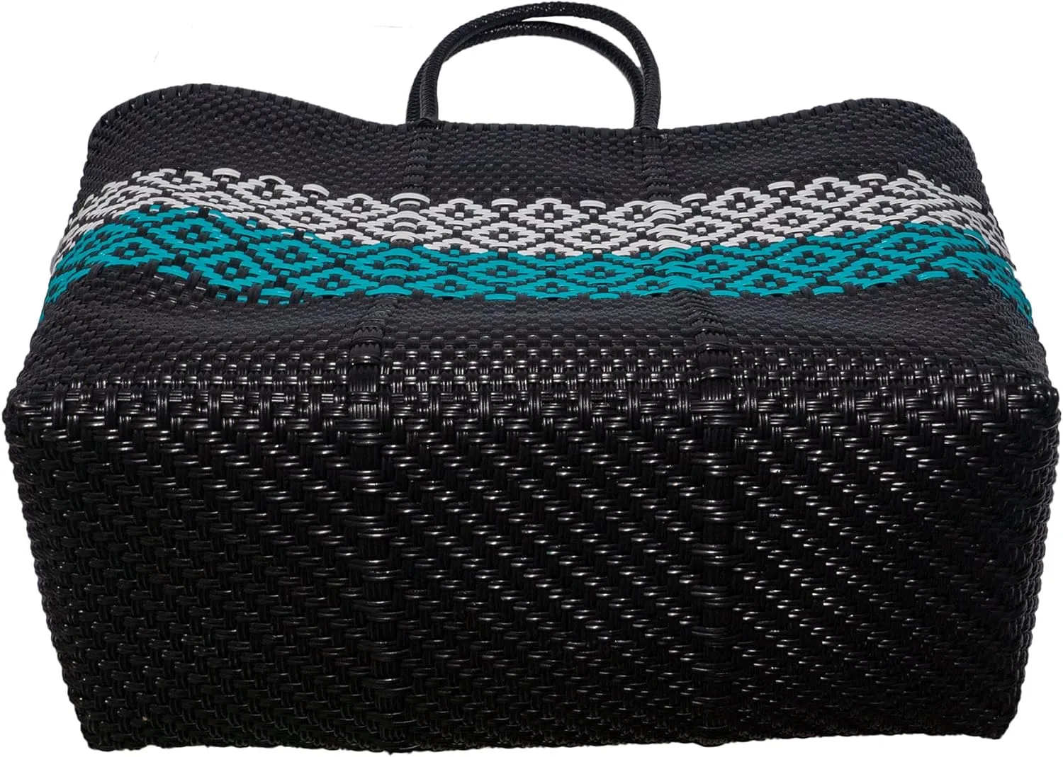 Oversized Plastic Large Handwoven Mexican Tote Beach Bag Water Resistant Ideal for Pool Vacation