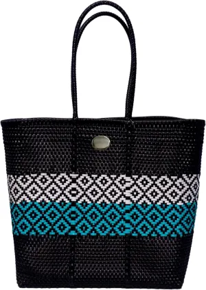 Oversized Plastic Large Handwoven Mexican Tote Beach Bag Water Resistant Ideal for Pool Vacation