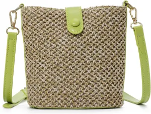 Oweisong Straw Crossbody Bags for Women Small Rattan Beach Purse and Handbags Summer Woven Bucket Shoulder Bag 2024