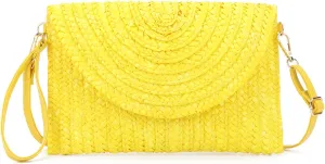 Oweisong Straw Purses for Women Summer Beach Straw s Clutch Purses Crossbody Bag Handmade Women Envelope Handbag Wallet