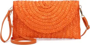 Oweisong Straw Purses for Women Summer Beach Straw s Clutch Purses Crossbody Bag Handmade Women Envelope Handbag Wallet