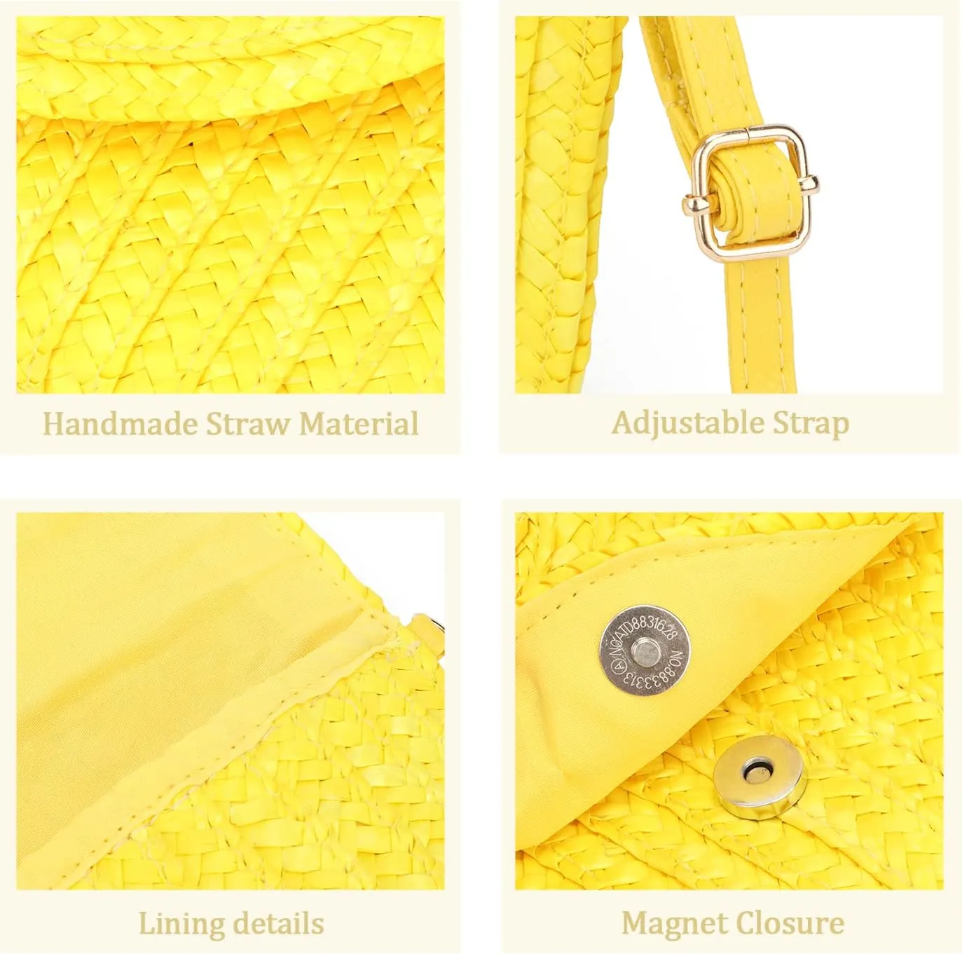 Oweisong Straw Purses for Women Summer Beach Straw s Clutch Purses Crossbody Bag Handmade Women Envelope Handbag Wallet