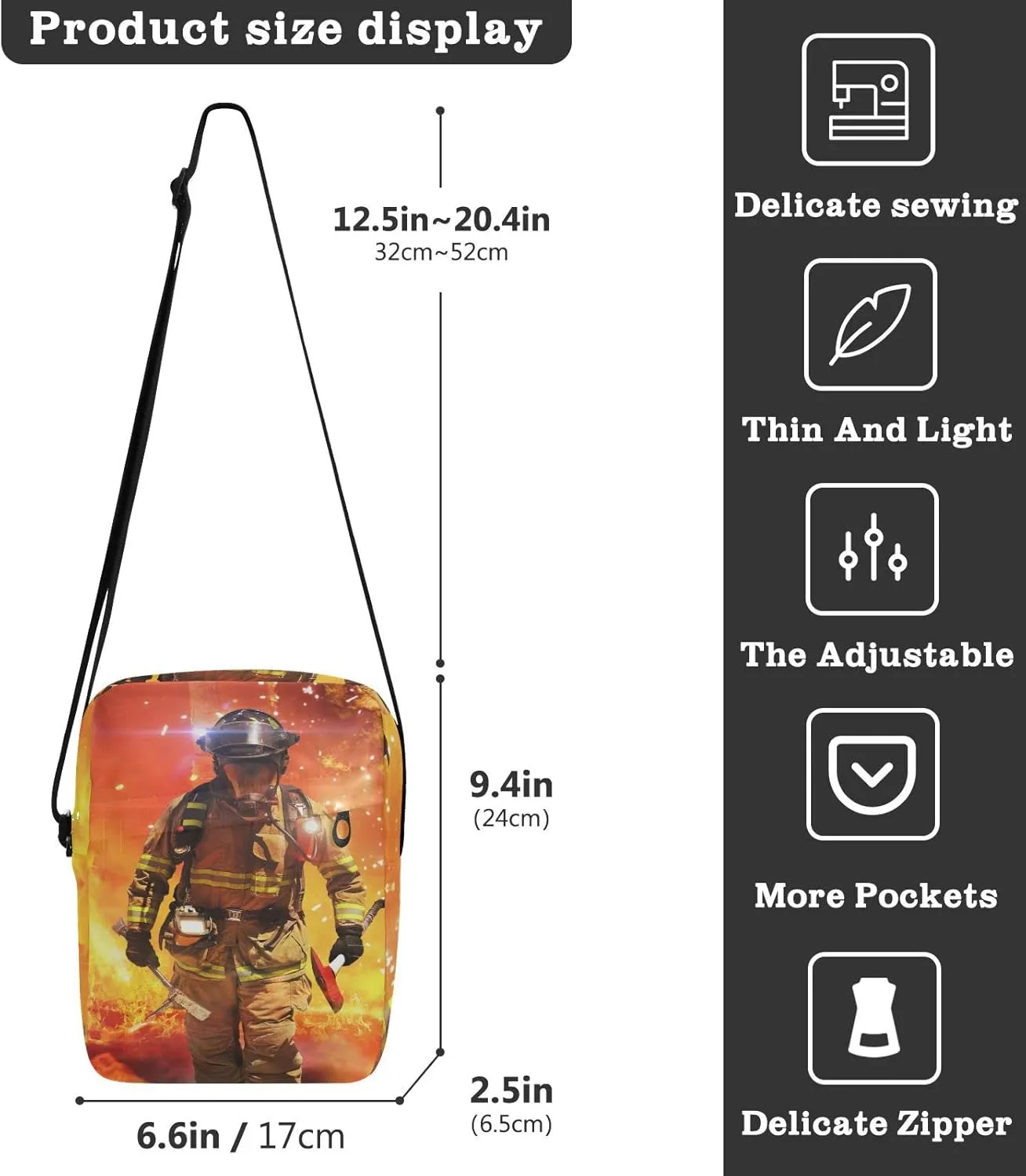 Oyihfvs Messenger Bag, Men's Crossbody Bag, Women's Crossbody Bag with Adjustable Strap