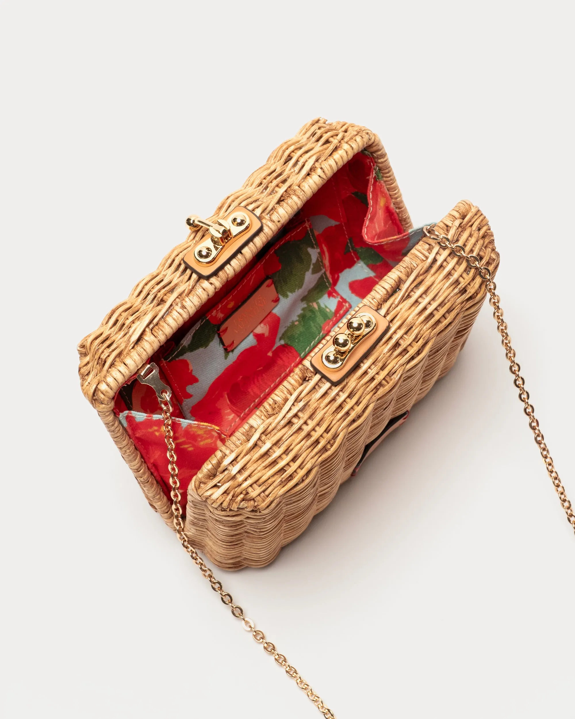 Paige Wicker Clutch - Toast