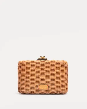 Paige Wicker Clutch - Toast