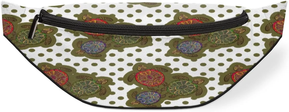 Painted Turtle Dots Fanny Pack for Women Men Waist Pack Crossbody Bag with Adjustable Belt for Travel Hiking Running Cycling Festivals