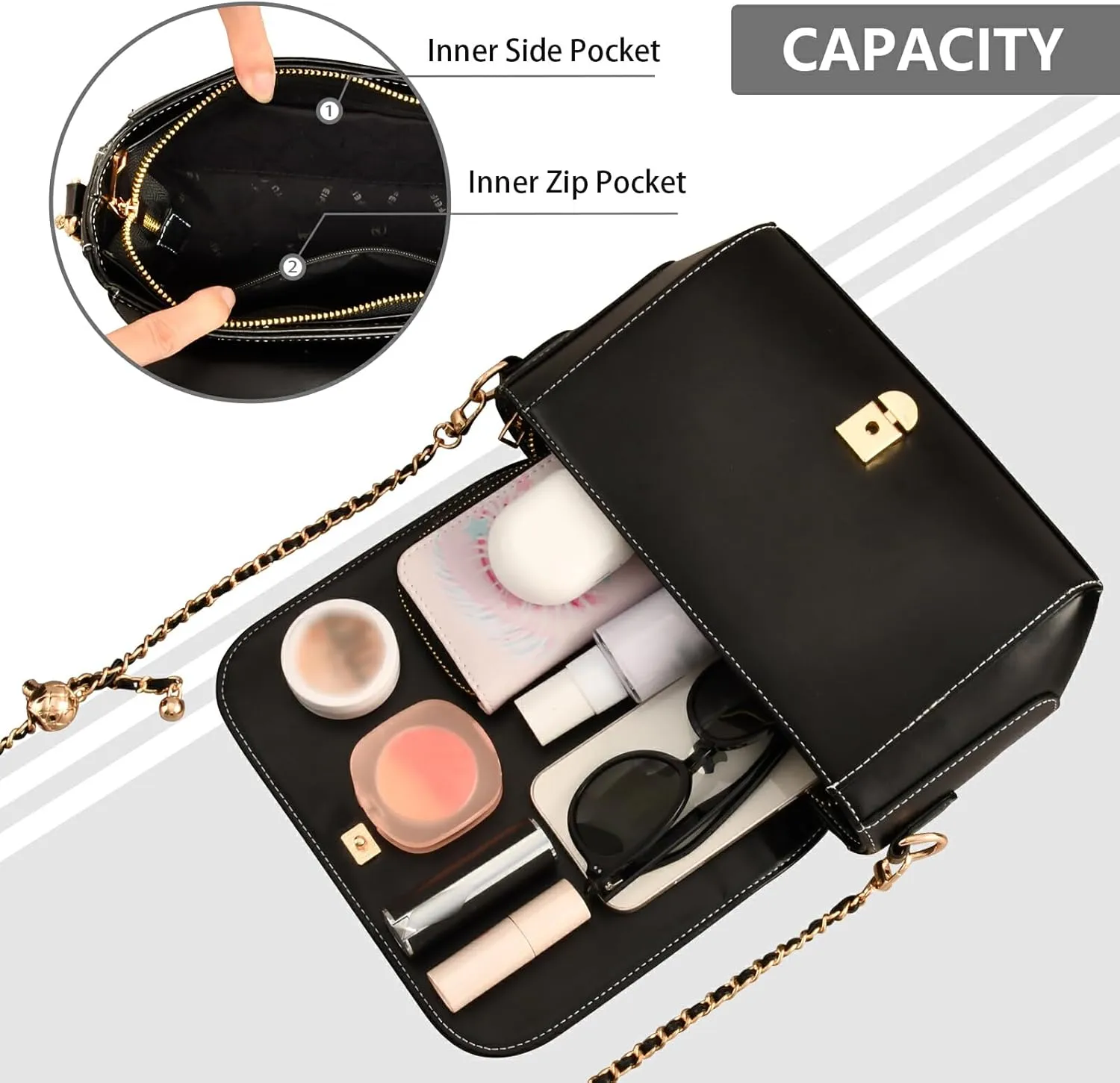 Painting Peaches Floral Crossbody Leather Purses for Women, Shoulder Bags with Compartments, Leather Ladies Crossbody Bags