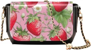 Painting Peaches Floral Crossbody Leather Purses for Women, Shoulder Bags with Compartments, Leather Ladies Crossbody Bags
