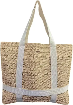 Panama Jack Women's Hat Carrying Toyo Straw Large Beach Tote Bag