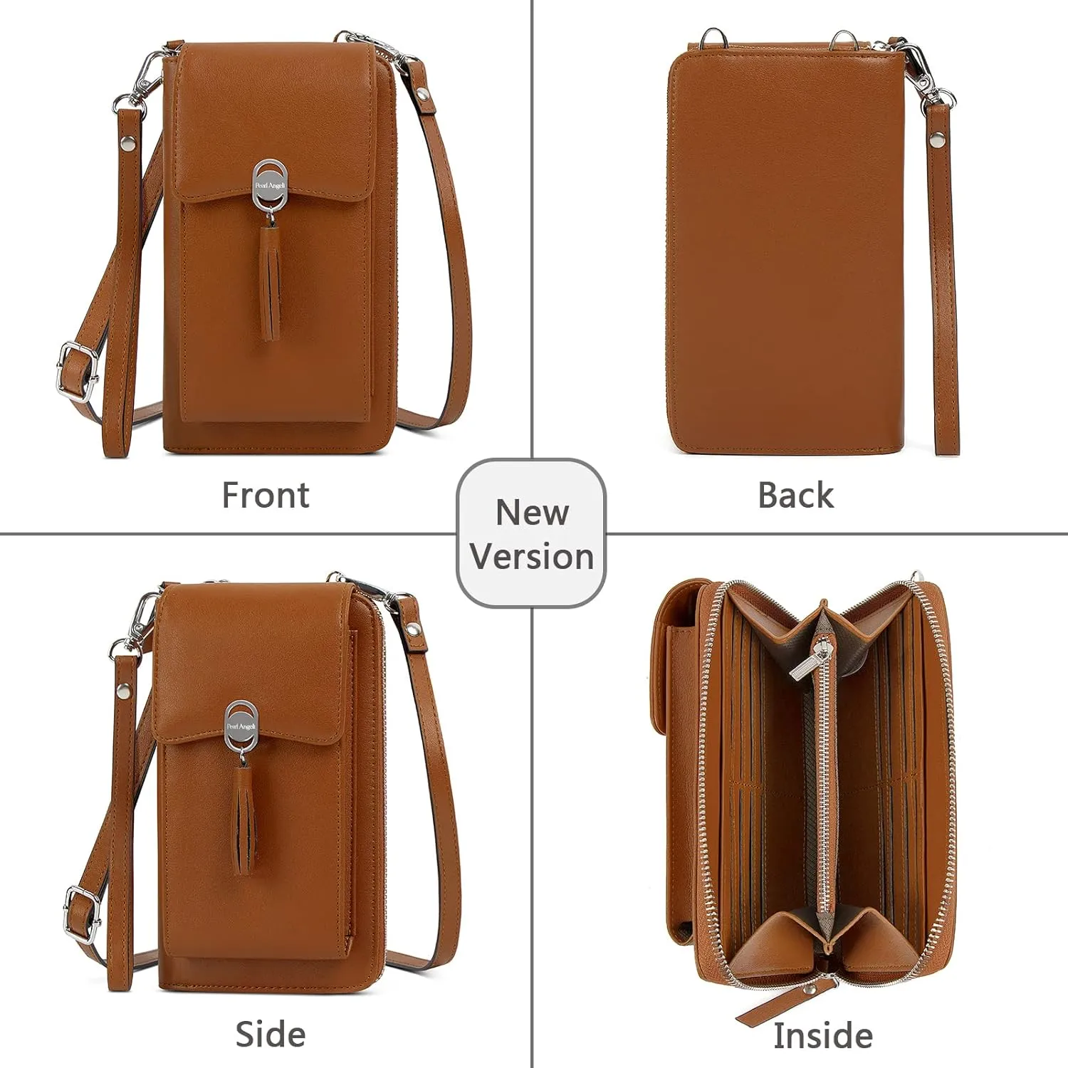 Pearl Angeli Small Crossbody Bag RFID Phone Wallet Women Cellphone Credit Card Purse with Adjustable Shoulder Strap