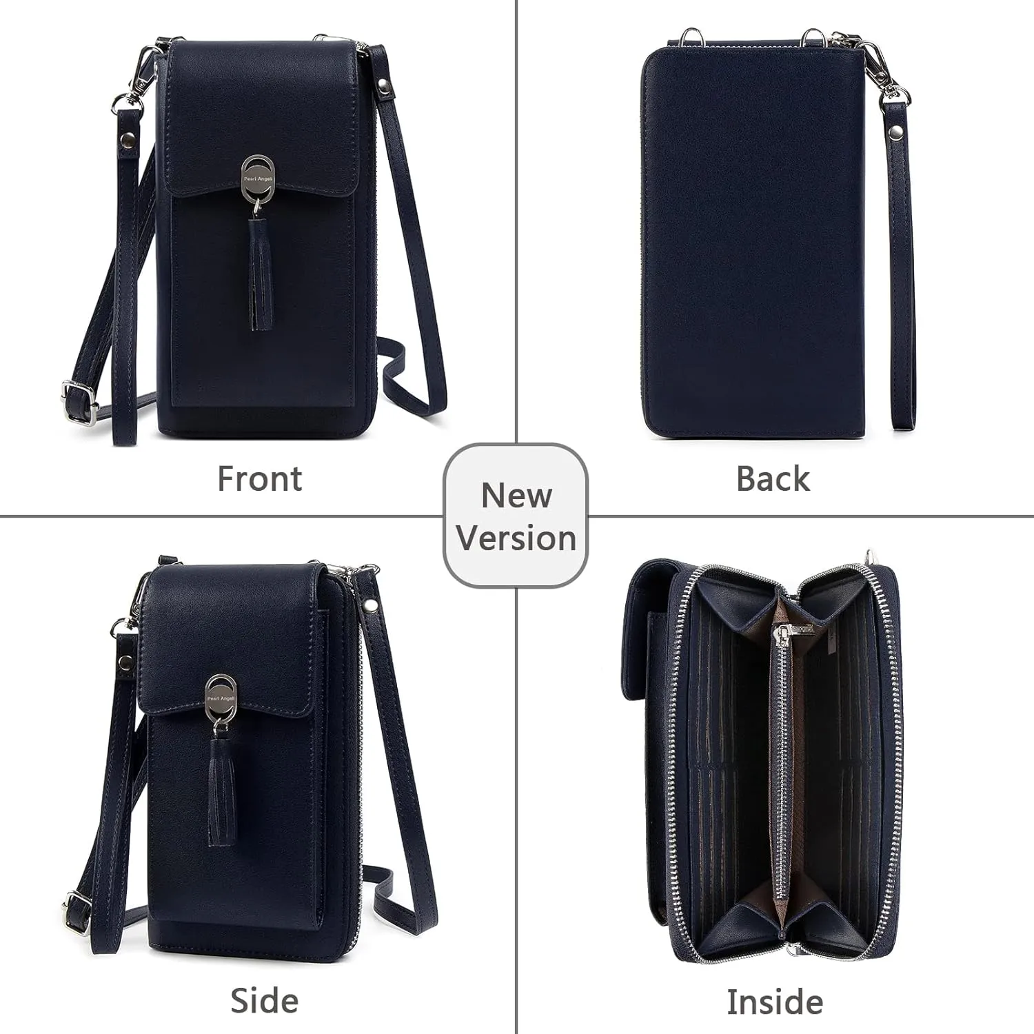 Pearl Angeli Small Crossbody Bag RFID Phone Wallet Women Cellphone Credit Card Purse with Adjustable Shoulder Strap