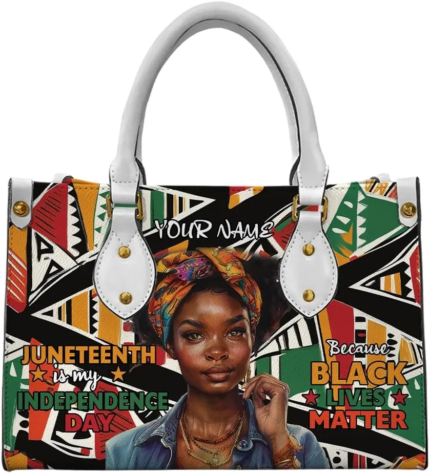Personalized Leather Handbag For African American, Mother's Day Birthday Christmas Gifts For Women, For Black Women