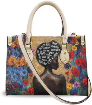 Personalized Leather Handbag For African American, Mother's Day Birthday Christmas Gifts For Women, For Black Women