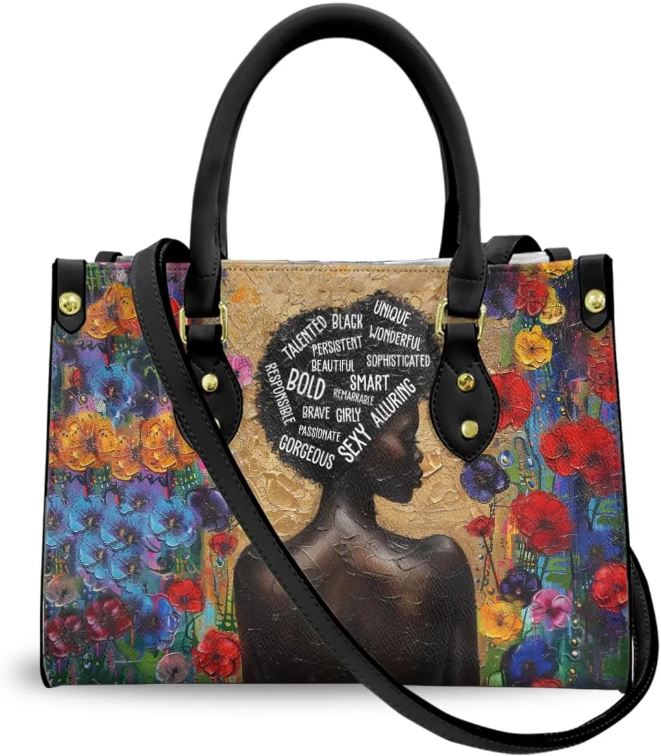 Personalized Leather Handbag For African American, Mother's Day Birthday Christmas Gifts For Women, For Black Women