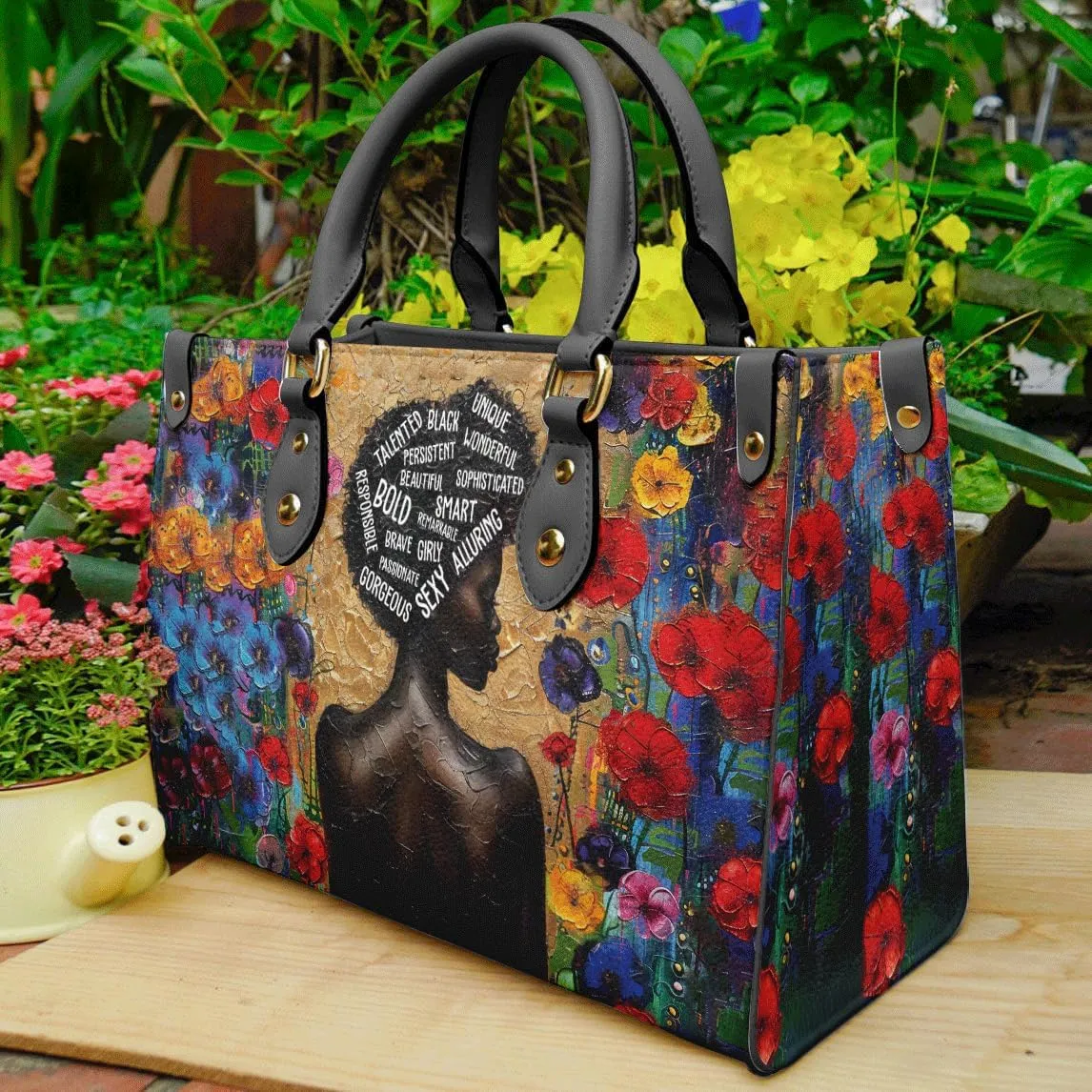 Personalized Leather Handbag For African American, Mother's Day Birthday Christmas Gifts For Women, For Black Women