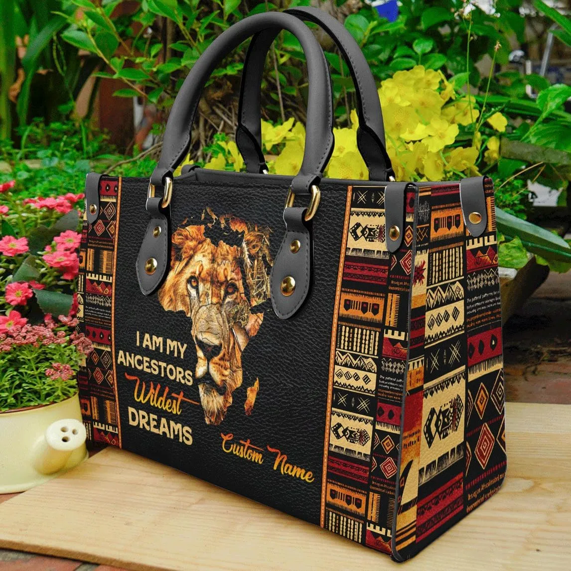 Personalized Leather Handbag For African American, Mother's Day Birthday Christmas Gifts For Women, For Black Women