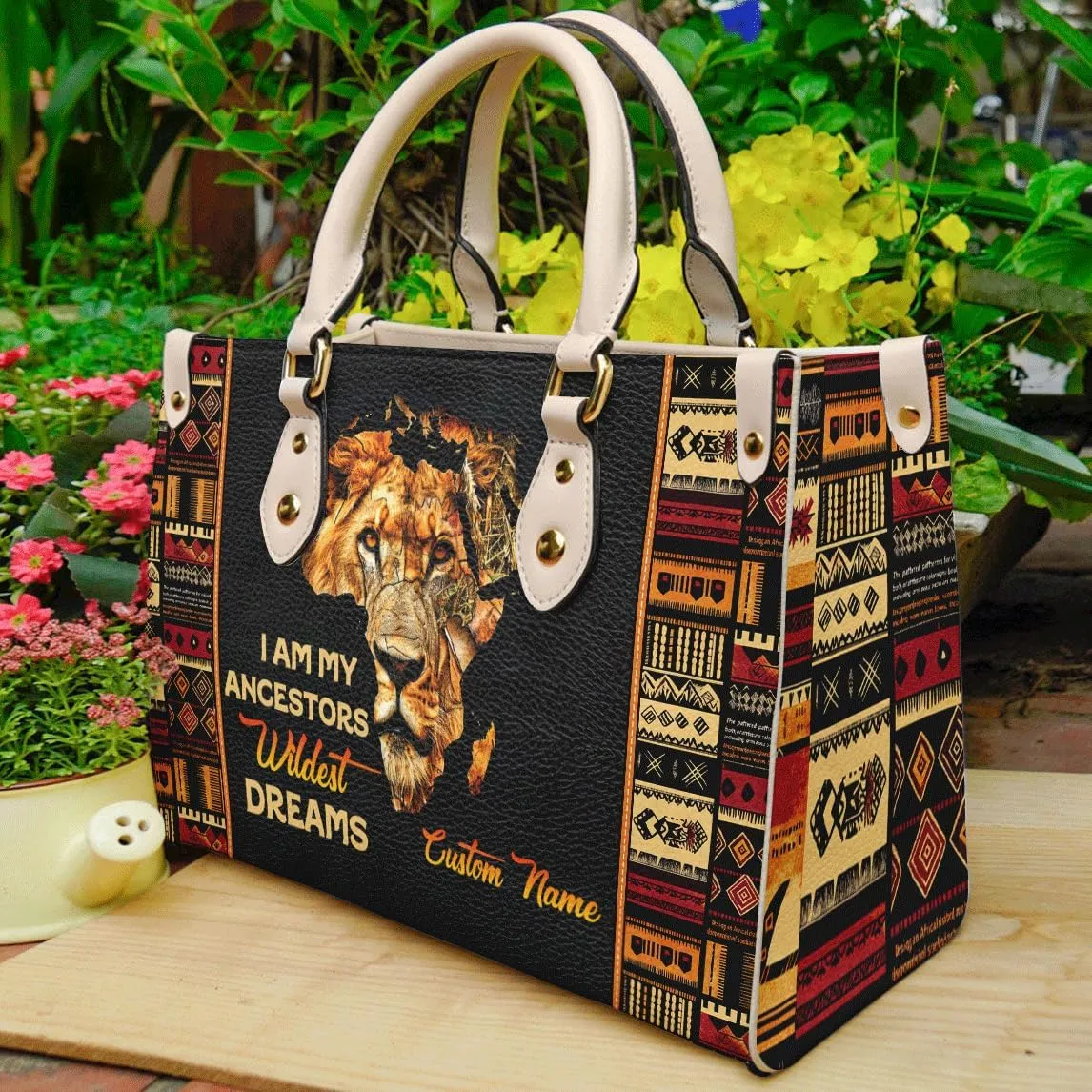 Personalized Leather Handbag For African American, Mother's Day Birthday Christmas Gifts For Women, For Black Women