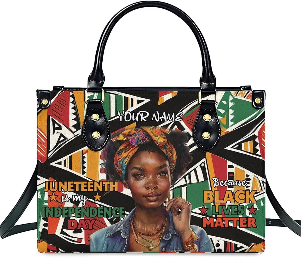 Personalized Leather Handbag For African American, Mother's Day Birthday Christmas Gifts For Women, For Black Women