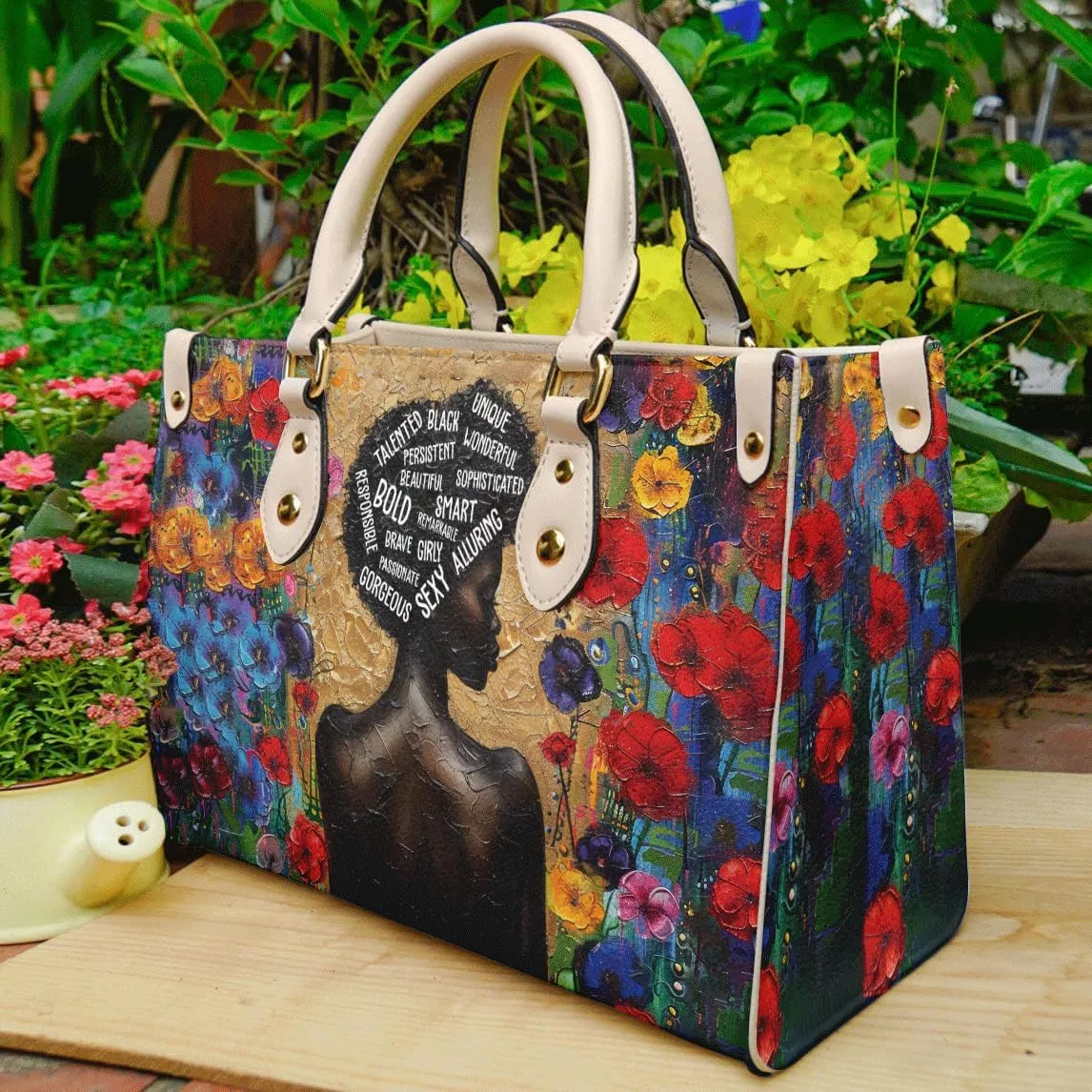 Personalized Leather Handbag For African American, Mother's Day Birthday Christmas Gifts For Women, For Black Women